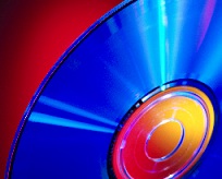 A blue DVD disc. Photograph copyright Microsoft ClipArt.